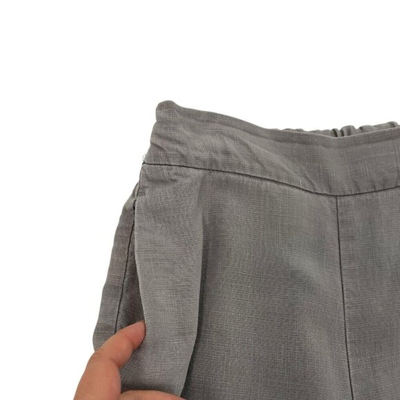 J. Crew Point Sur Linen Blend Cropped Wide Legs Pants Lilac Gray size 0 Petite - Picture 2 of 7